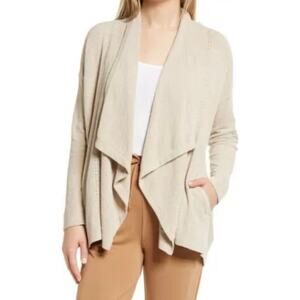 Barefoot Dreams CozyChic Ultra Light Hi Lo Cardigan Shawl Pointelle Sweater L/XL